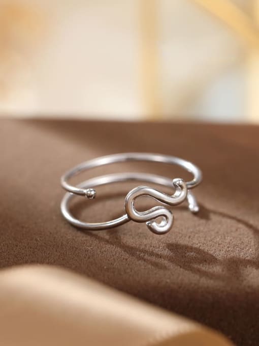 RS1048 [Leo Platinum] 925 Sterling Silver Constellation Dainty Band Ring
